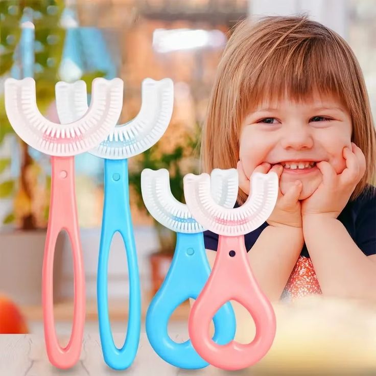 فرشاة أسنان للأطفال على شكل حرف U 