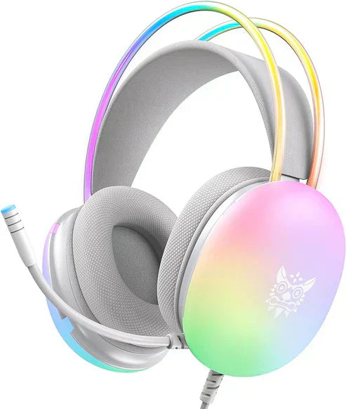 Wireless Rainbow Headphones with Mic – RGB Headphones for Gaming