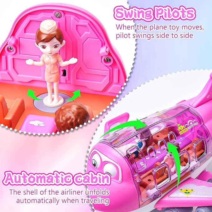 Rotating Electric Airplane Toy with Lights – Walking Action Fun
