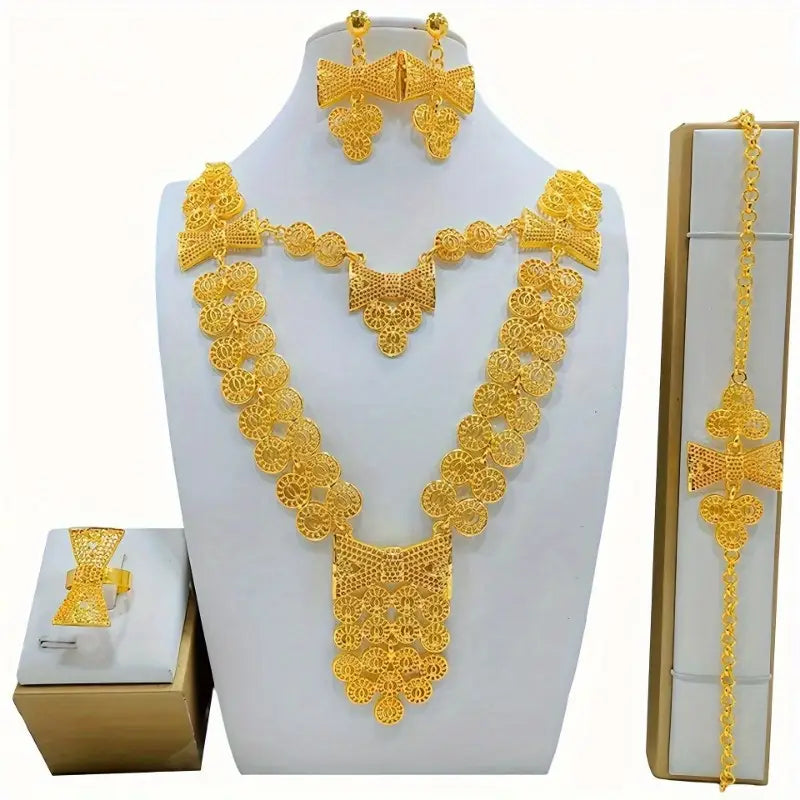 Arabian Style Bridal Jewellery Set UAE 5Pc Luxury Alloy Set