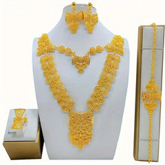 Arabian Style Bridal Jewellery Set UAE 5Pc Luxury Alloy Set