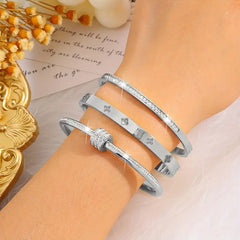 Stainless Steel Bracelet Set for Women | Elegant & Chic