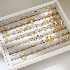 Gold-Tone Ring Set for Women | Vintage Stackable Fashion Rings