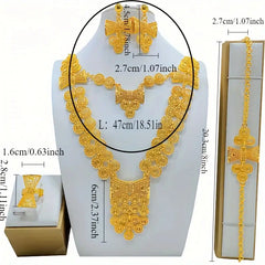 Arabian Style Bridal Jewellery Set UAE 5Pc Luxury Alloy Set