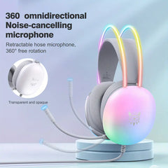 Wireless Rainbow Headphones with Mic – RGB Headphones for Gaming