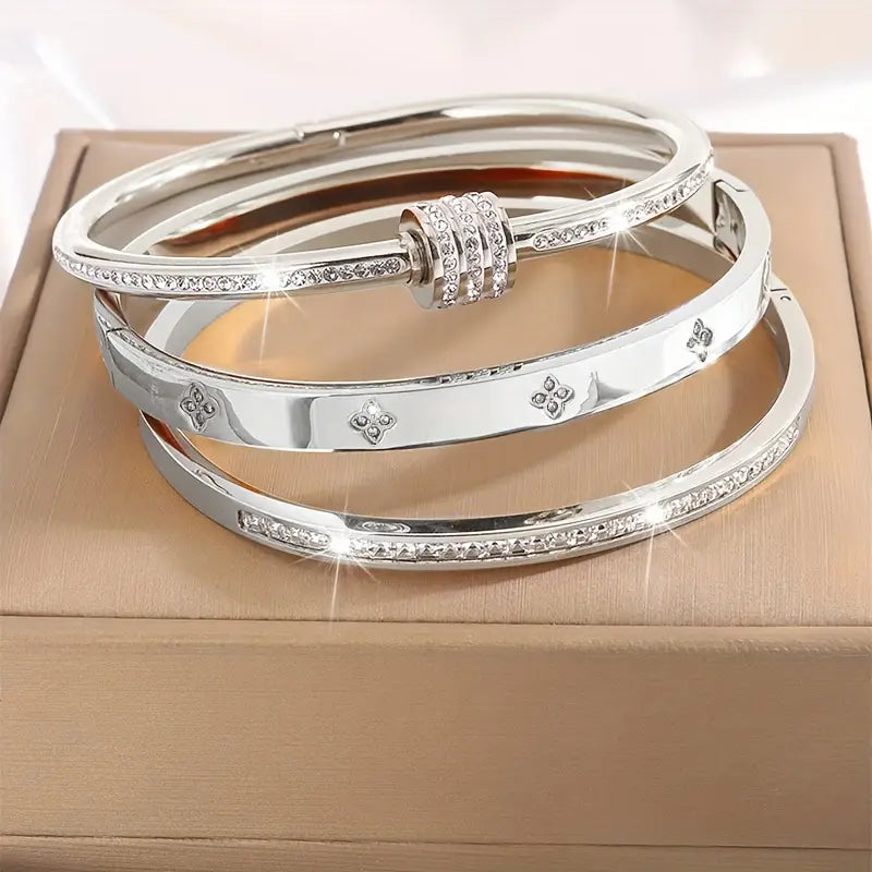 Stainless Steel Bracelet Set for Women | Elegant & Chic