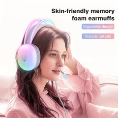 Wireless Rainbow Headphones with Mic – RGB Headphones for Gaming