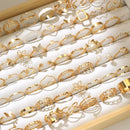 Gold-Tone Ring Set for Women | Vintage Stackable Fashion Rings