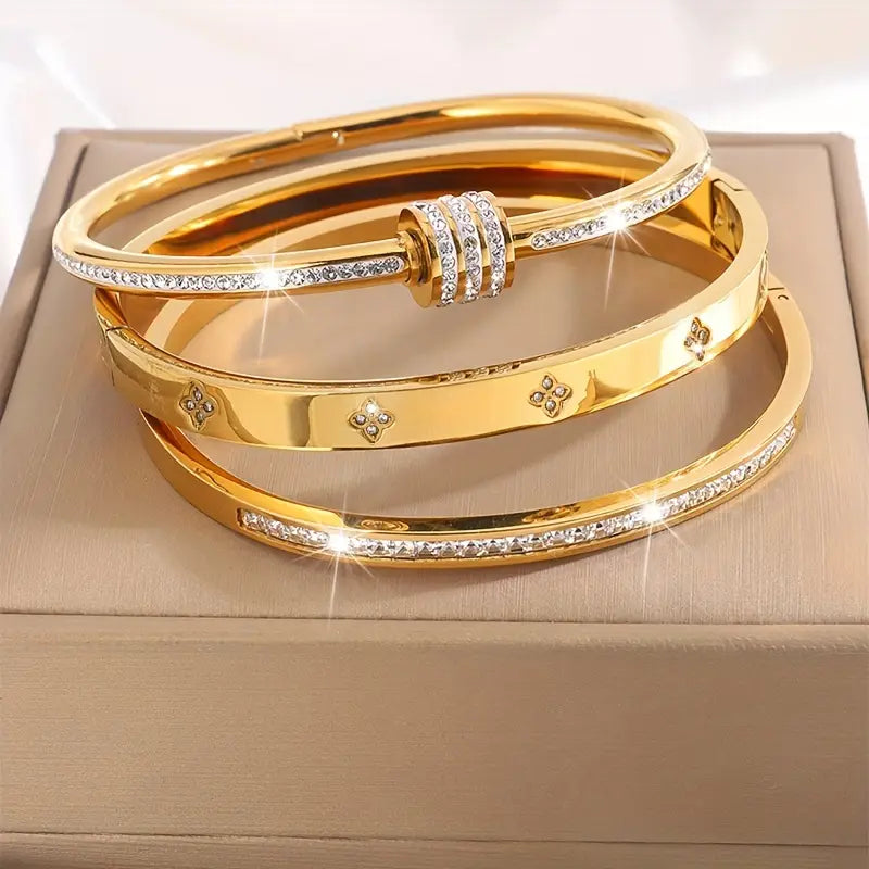 Stainless Steel Bracelet Set for Women | Elegant & Chic