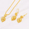 Gold Plated Leaf Jewelry Set for Wedding and Formal Wear