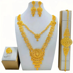 Arabian Style Bridal Jewellery Set UAE 5Pc Luxury Alloy Set