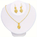 Gold Plated Leaf Jewelry Set for Wedding and Formal Wear