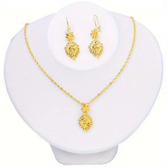 Gold Plated Leaf Jewelry Set for Wedding and Formal Wear