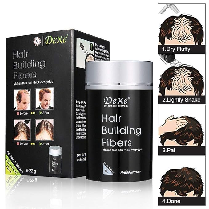 Dexe Hair Building Fibers with Natural Hair Fibers Spray