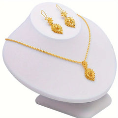 Gold Plated Leaf Jewelry Set for Wedding and Formal Wear