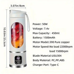 Portable Fruit Juicer Blender | USB Rechargeable Mini Juicer